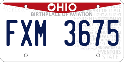 OH license plate FXM3675