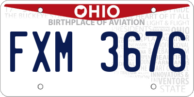 OH license plate FXM3676