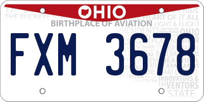 OH license plate FXM3678