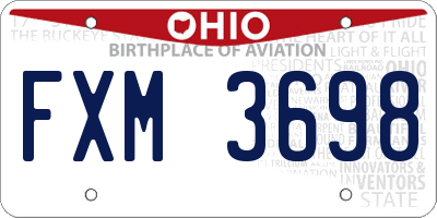 OH license plate FXM3698
