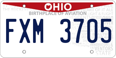 OH license plate FXM3705