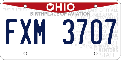 OH license plate FXM3707