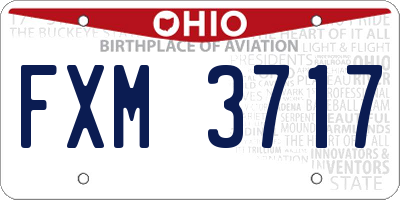 OH license plate FXM3717