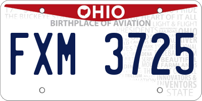 OH license plate FXM3725