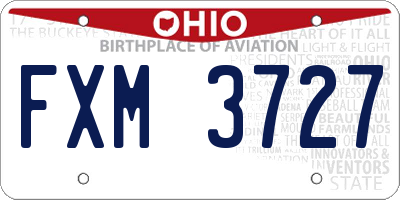 OH license plate FXM3727