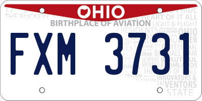 OH license plate FXM3731