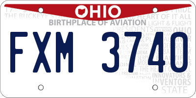 OH license plate FXM3740