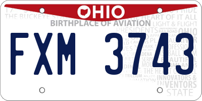 OH license plate FXM3743