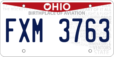 OH license plate FXM3763