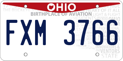 OH license plate FXM3766