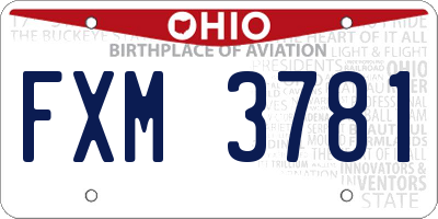 OH license plate FXM3781