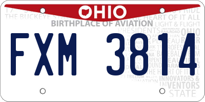 OH license plate FXM3814