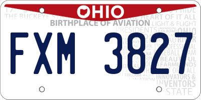 OH license plate FXM3827
