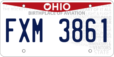 OH license plate FXM3861