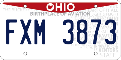 OH license plate FXM3873