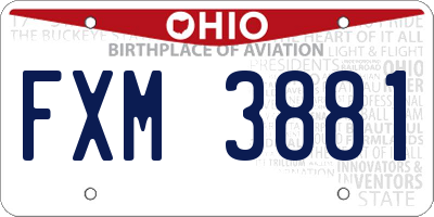OH license plate FXM3881