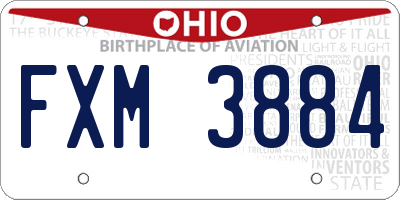 OH license plate FXM3884