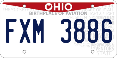 OH license plate FXM3886