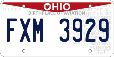 OH license plate FXM3929