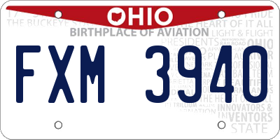 OH license plate FXM3940
