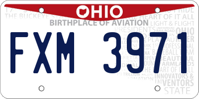 OH license plate FXM3971