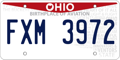 OH license plate FXM3972