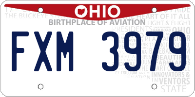 OH license plate FXM3979