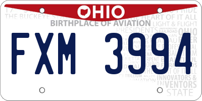 OH license plate FXM3994