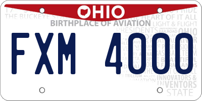 OH license plate FXM4000