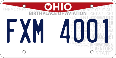 OH license plate FXM4001