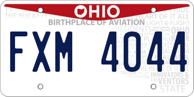 OH license plate FXM4044
