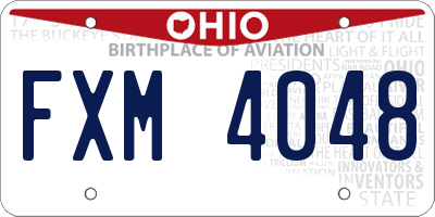 OH license plate FXM4048