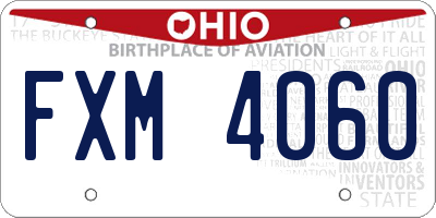 OH license plate FXM4060