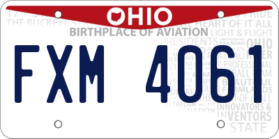 OH license plate FXM4061