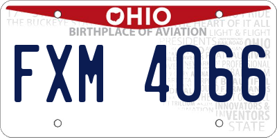 OH license plate FXM4066