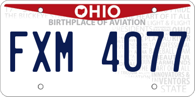 OH license plate FXM4077
