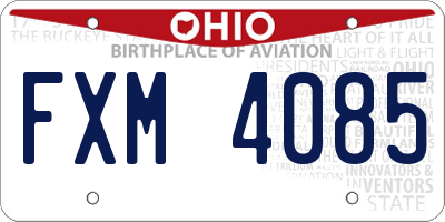 OH license plate FXM4085