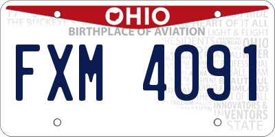 OH license plate FXM4091