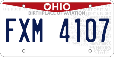 OH license plate FXM4107