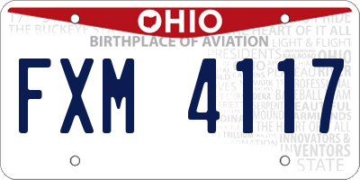 OH license plate FXM4117
