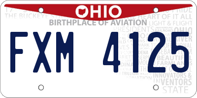OH license plate FXM4125