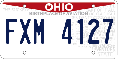 OH license plate FXM4127