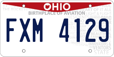 OH license plate FXM4129