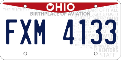 OH license plate FXM4133