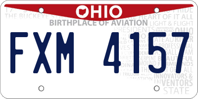 OH license plate FXM4157