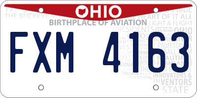 OH license plate FXM4163