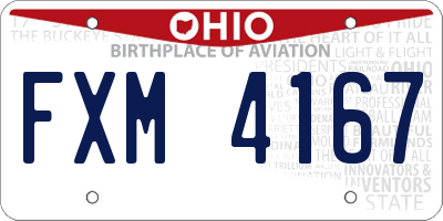 OH license plate FXM4167