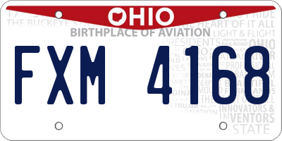 OH license plate FXM4168