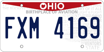 OH license plate FXM4169