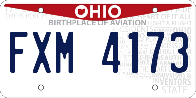 OH license plate FXM4173